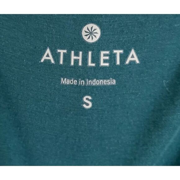 Athleta Long Sleeve Green Dress Stretch Athleisure Casual Wear Designer US Small - Picture 7 of 8